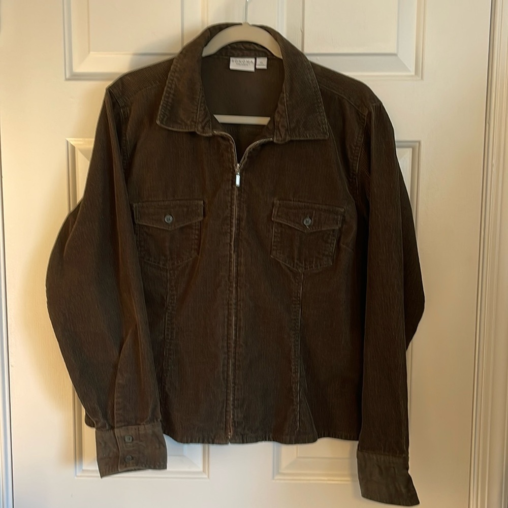 Brown Corduroy Zip Jacket
